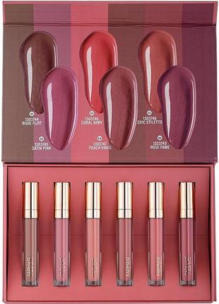 Уценка! набор блесков для губ farmasi nude for all lip gloss, в подарочной коробке. срок блесков 09/22