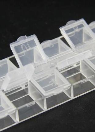 Органайзер пластиковий контейнер, тара , для бісеру, творчості,рукоділля, білий, 12 відділень