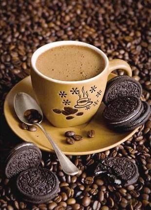 Алмазна вишивка кави з печивом oreo,повна викладка, ,мозаїка 5d, набори 30х40 см