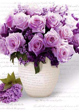 Алмазная вышивка "букет роз",цветы,букет,частичная выкладка,мозаика 5d,наборы 30х30 см