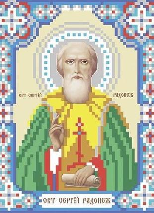 Набір для вишивання бісером апостол образ "ікона сергій радонезький" часткова викладка, 10x12 см