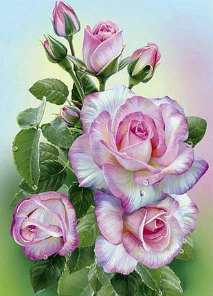 Алмазная вышивка "розовая роза" ,розы,полная выкладка, ,мозаика 5d, наборы 30х40 см