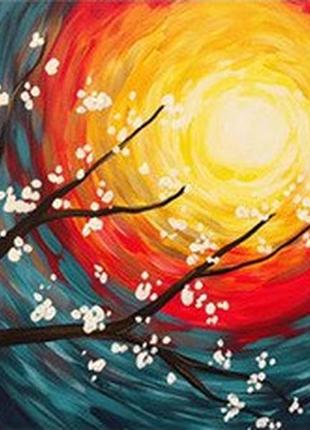 Алмазна вишивка "абстрактне сонце ",абстрактна картина,повна викладка, ,мозаїка 5d, набори 30х40 см