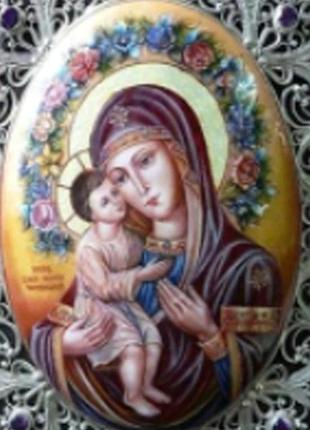 Набір алмазної вишивки "володимирська ікона божої матері троянда" ,повна викладка ,мозаїка 5d, 30х40 см