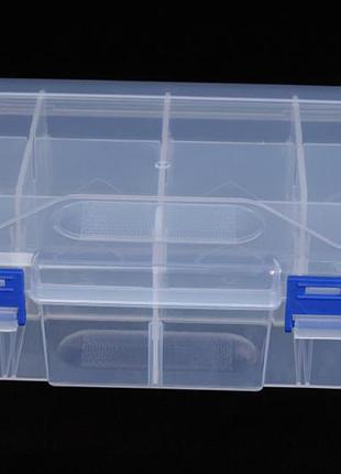 Органайзер пластиковий контейнер, тара , білий, зі знімними перегородками