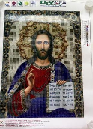 Набор алмазной вышивки икона "иисус" полная выкладка, ,мозаика 5d, 30х40 см2 фото