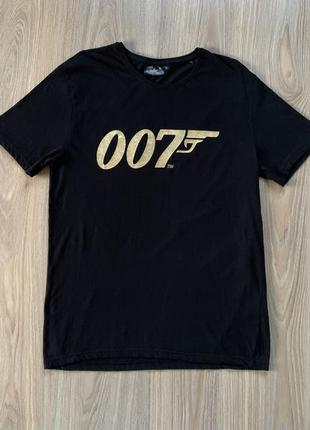 Мужская хлопковая футболка с принтом james bond 0072 фото