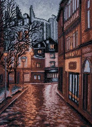 Набор для вышивания нитками крестом " вечерний город " aida  мулине  дмс  pony  23x30 см