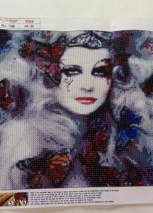 Алмазная вышивка" девушка-цветок ",роза,бабочки,цветы, полная выкладка ,мозаика 5d, наборы 30х40 см2 фото