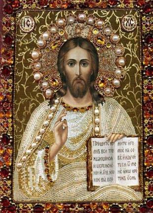 Набор алмазной вышивки икона "иисус" полная выкладка, ,мозаика 5d, 30х40 см1 фото