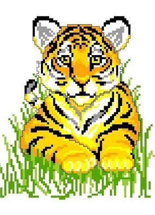 Набор для вышивания нитками крестом " тигр " нитки, мулине, канва, игла, канва с рисунком