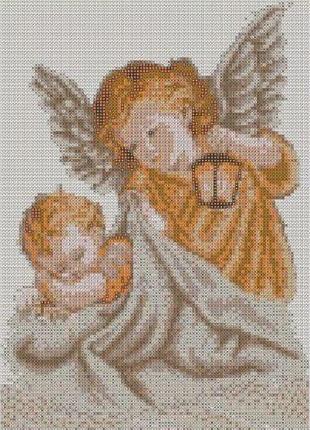 Алмазна вишивка "ангел-охоронець та дитина" ліхтар ліжко повна викладка зашивка мозаїка 5d набори 30х40 см
