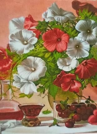 Алмазная вышивка  " цветы и вино " гибискус вишня букет пейзаж полная выкладка мозаика 5d наборы 30х40 см