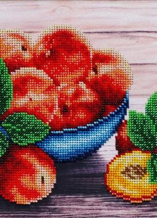 Набір для вишивки бісером "персики" часткова викладка, 30.5х21 см