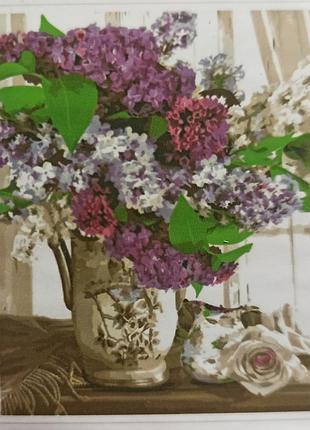 Алмазная вышивка  "букет сирени " цветы букет полная выкладка мозаика 5d наборы 30х40 см