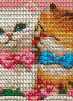 Алмазная вышивка " кошки в цветах" кошка радужный кот отдыхает полная выкладка мозаика 5d наборы 23x30 см1 фото