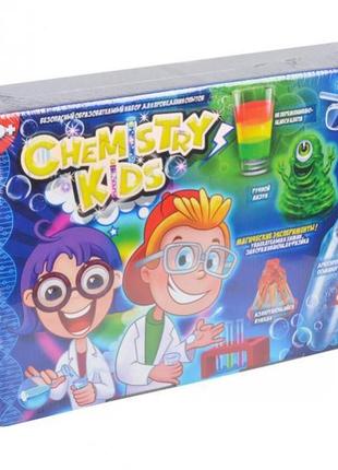 Набор для проведения опытов по химии , в коробке 8x22x34 см, "chemistry kids", danko toys на украинском языке.