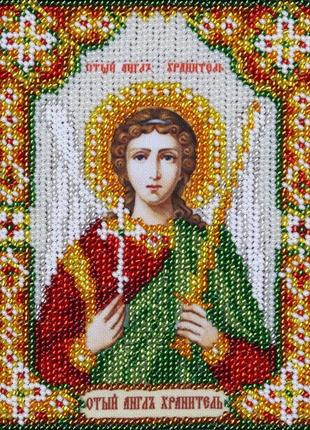 Набір для вишивання бісером ікона образ святий янгол охоронець часткова викладка, чехія, 10x12 см