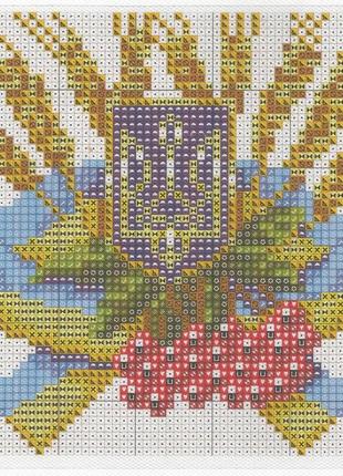Алмазная вышивка " герб украины " символ государства трезубец полная выкладка мозаика 5d наборы 16x20 см