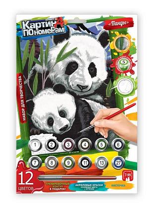 Картина за номерами "велика панда" з фарбами та пензликами стандартні картини за цифрами 32x23 см