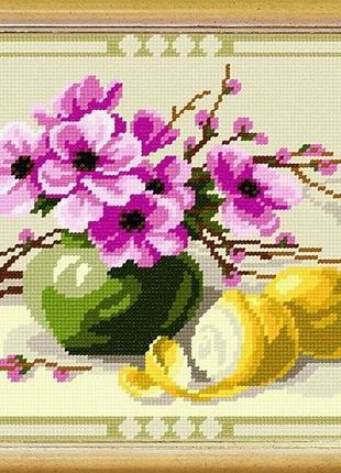 Набір для вишивання хрестиком соковиті лимони zweigart madeira муліне 24х32 см