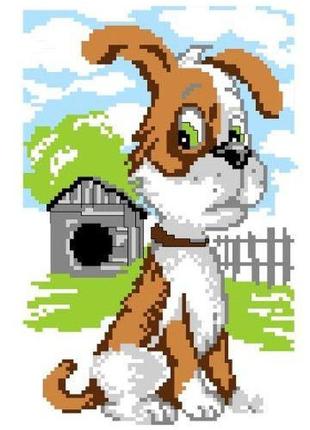 Набор для вышивания нитками крестом " сторожевая собака " нитки, мулине, канва, игла, канва с рисунком1 фото