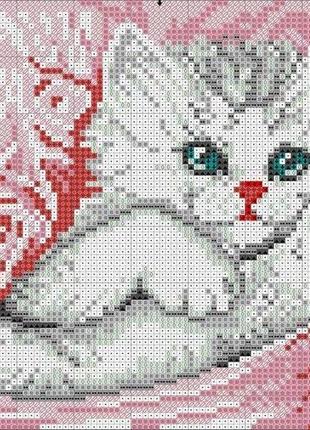 Алмазная вышивка  " кошка в цветах" кошка радужный кот отдыхает полная выкладка  мозаика 5d наборы 23x30 см1 фото