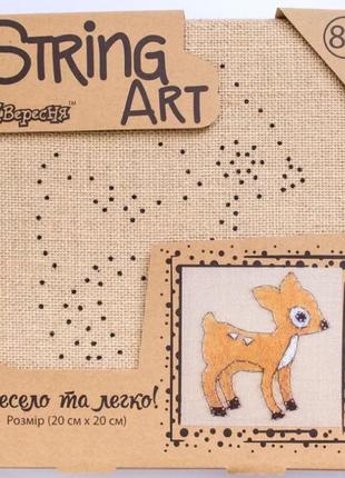 Набор креативного творчества  "малыш олень" string art  изонить из ниток стринг-арт с гвоздями мулине моторика