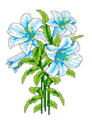 Набір для вишивання нитками хрестом "дзвоники" квіти букет сад нитки муліне канва голка канва з малюнком