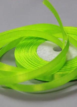 Лента атласная салатовая 0.7 см 23м декоративная лента,  шитье , декор одежды и домашнего текстиля