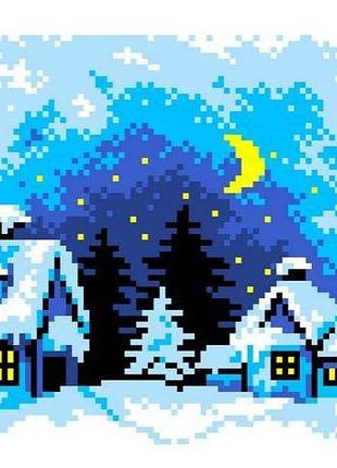 Набор для вышивания нитками крестом "снежная зима" зима снег роща нитки мулине канва игла канва с рисунком