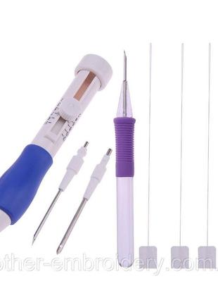Игла для ковровой техники, набор пробивных игл 4 шт для ковров набор для вышивки нитки выдергивания выбивания1 фото