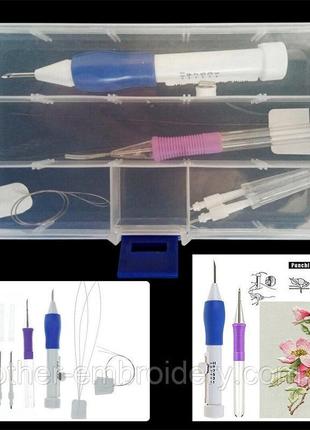 Игла для ковровой техники, набор пробивных игл 4 шт для ковров набор для вышивки нитки выдергивания выбивания3 фото