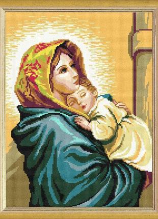 Набор для вышивки крестиком дева мария с младенцем zweigart madeira мулине 30х40 см
