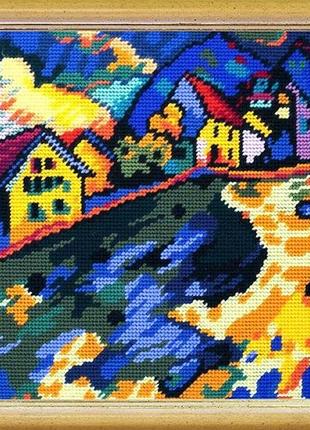 Набор для вышивки крестиком «дома на холме» в кандинский страмин zweigart madeira нитками мулине 24х32 см
