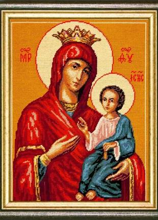 Набір для вишивання хрестиком образ іверської богородиці zweigart madeira муліне нитки 31х39 см