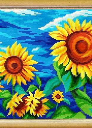 Набір для вишивання хрестиком соняшники zweigart madeira муліне 24х32 см