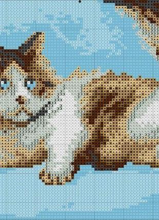 Алмазна вишивка "кішка відпочиває" кошеня, пухнасте небо повна викладка мозаїка 5d набори 23x30 см