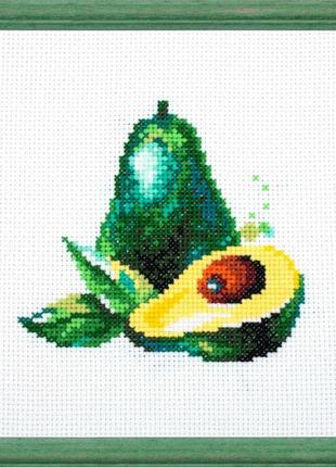 Набір для вишивання хрестиком "авокадо" aida madeira zweigart муліне 15х15 см