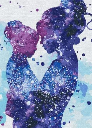 Картина по номерам "флюиды счастья" с красками и кисточками стандартные картины по цифрам 40х50 см