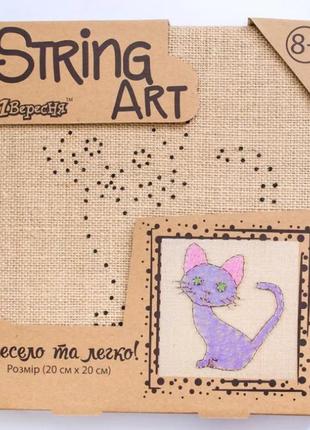 Набор креативного творчества  "кошка" string art  изонить из ниток стринг-арт с гвоздями мулине моторика