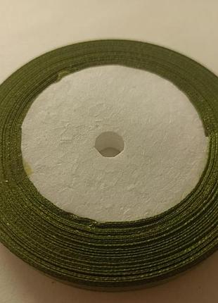 Стрічка атласна салатова 0.7 см 23м декоративна стрічка, шиття, декор одягу і домашнього текстилю