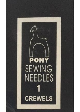 Голка pony (індія) вишивка гладдю №1 (25 шт) набір, вишивка бісером, нитками, стрічками, гладдю