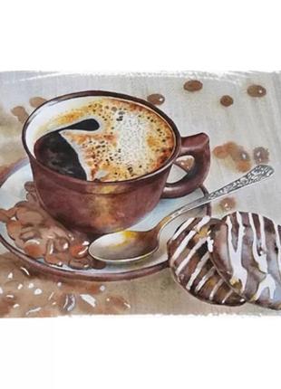 Набор алмазной вышивки кофе с печеньками тортик аромат на подрамнике полная выкладка мозаика 5d 30х40 см