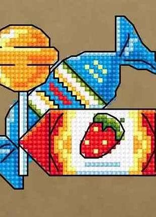 Заготовка для вишивання бісером хрестиком embroidery craft цукерки прикраса на ялинку новий рік