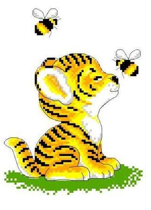 Набор для вышивания нитками крестом " лев " нитки, мулине, канва, игла, канва с рисунком