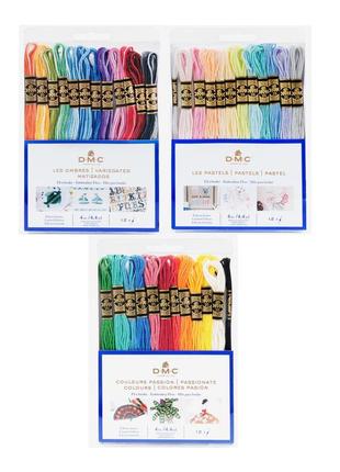 Подарочный набор мулине для  вышивки крестиком dmc frida kalo pastels ombres (36х4 м) нитки для вышивки микс