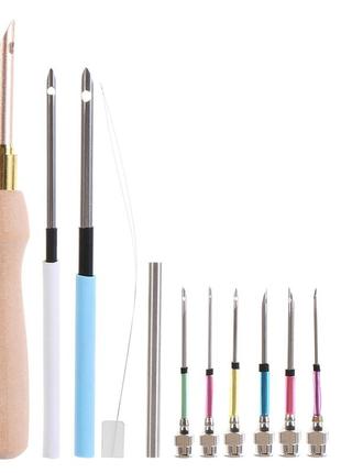 Голка для килимової техніки пробивних голок 9 шт для килимів набір для вишивки нитки висмикування вибивання