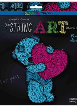 Набор креативного творчества "the "string art" из ниток стринг-арт с гвоздями и молоточком мулине danko toys