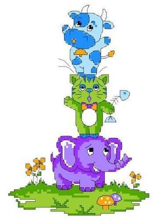 Набор для вышивания нитками крестом " верные друзья  " нитки мулине канва игла канва с рисунком